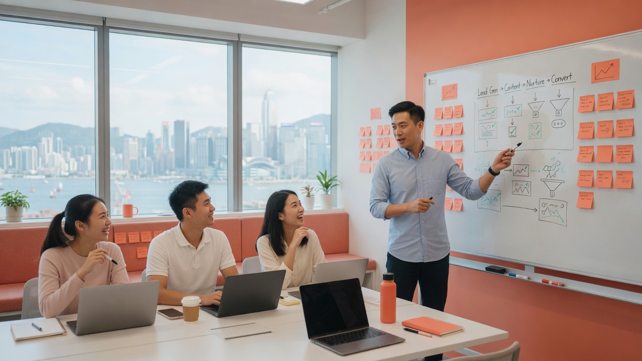 男導師在 AI Marketing Workshop 教學